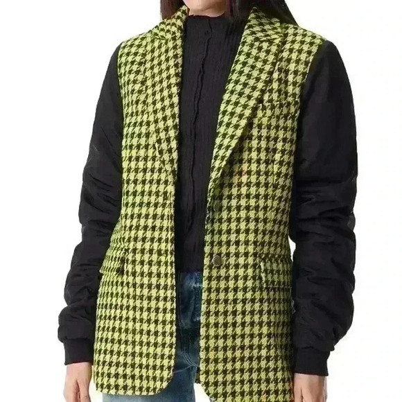 CIrcus NY  yellow plaid bomber blazer - Picture 2 of 9